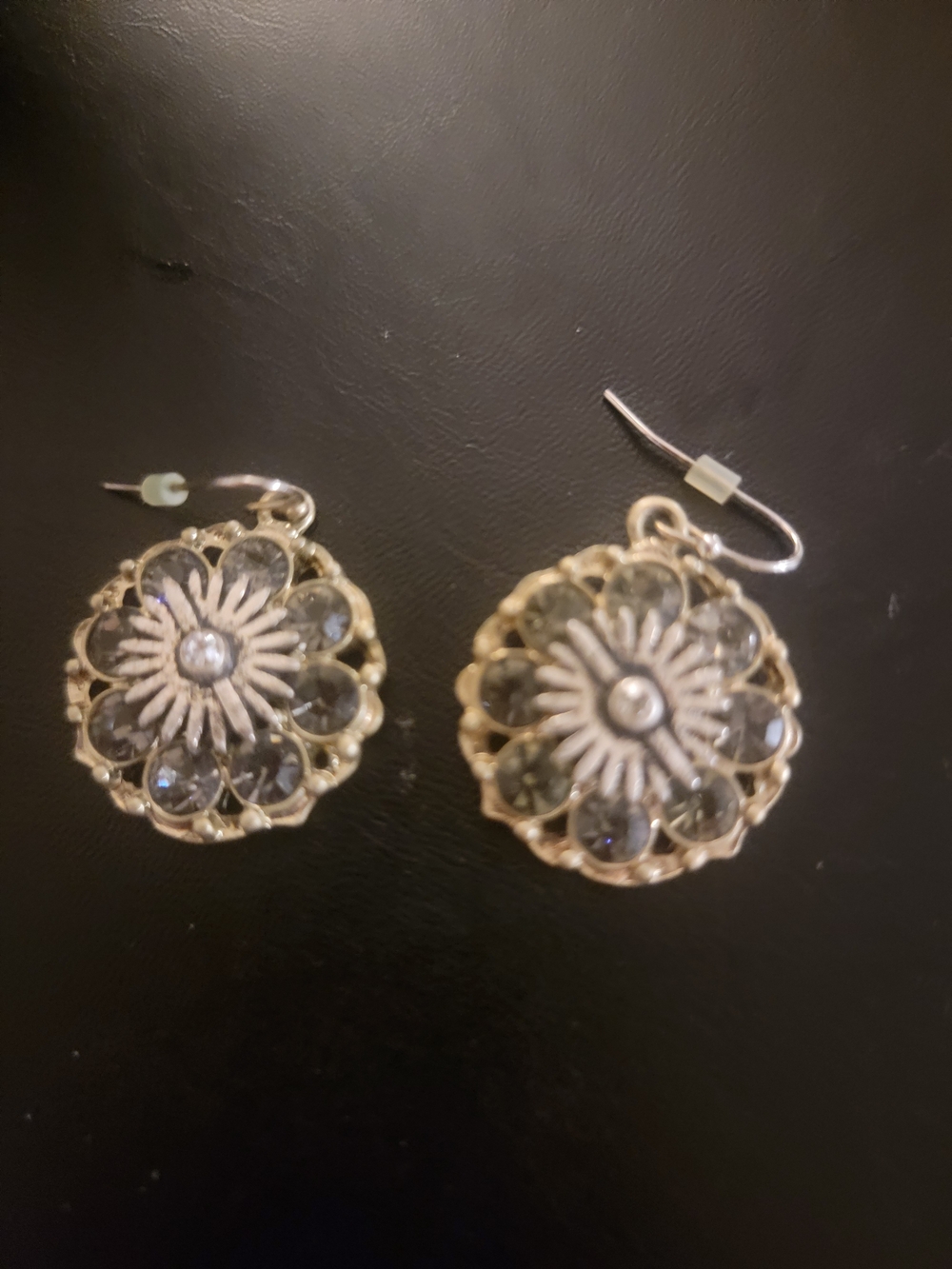 Express Gold-Tone Floral Drop Earrings with Clear Stones